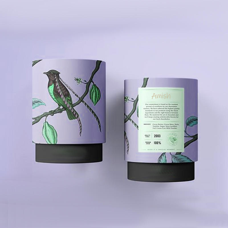 Tubo de papel redondo caixa de doces de papel artesanal OEM doces açúcar frasco de vidro caixa de papel de embalagem atacado caixas de doces de papelão aceitam