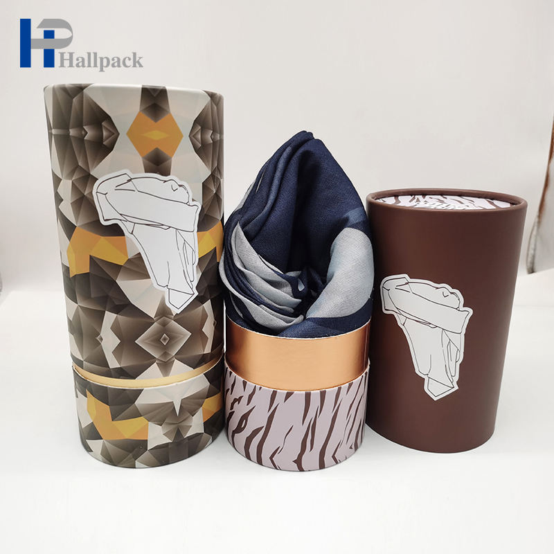 Alta qualidade biodegradável fosco placa de papel kraft tubo de papel redondo toalha roupas roupa interior lenço de seda presente embalagem de tubo de papel