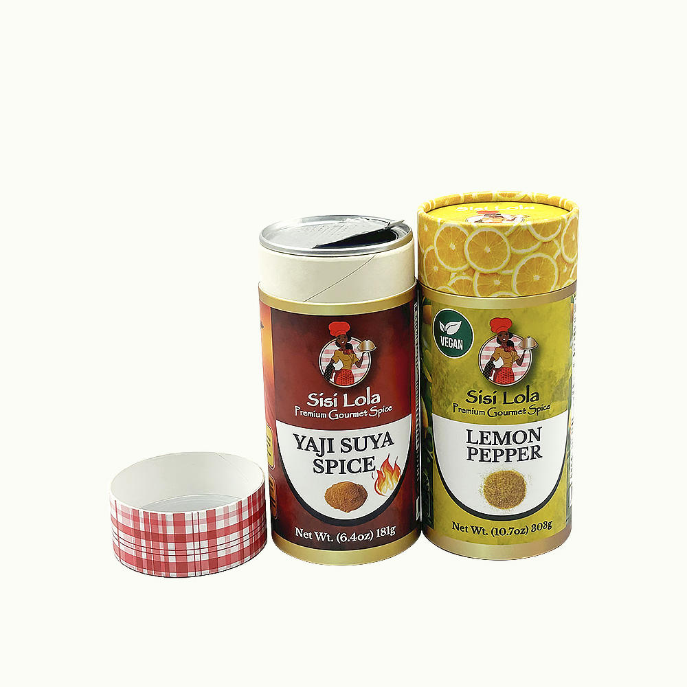 Tubo feito sob encomenda amigável do papel da caixa do cilindro do cartão do produto comestível de Eco que empacota para a especiaria gourmet superior da nutrição