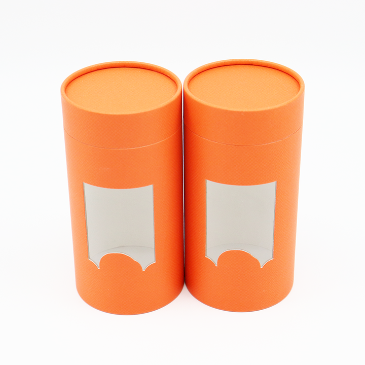 Embalagem de roupas personalizadas ecológicas, caixa de cilindro de papelão, tubo de papel com janela para camisetas, roupas íntimas, meias, toalha