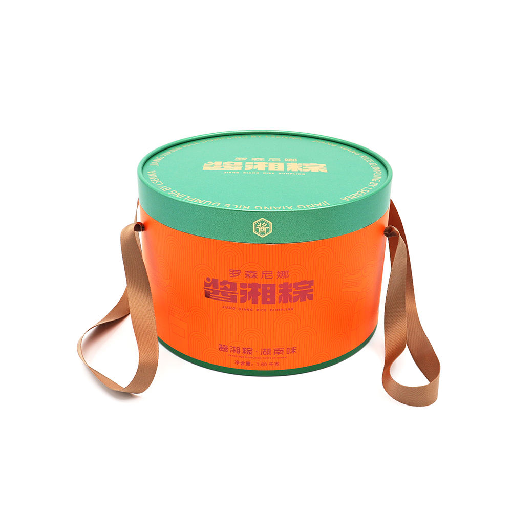 Design de luxo impressão mooncake bolinhos bolo de aniversário festa bolo cilindro recipiente redondo embalagem de papel presente embalagem de papel