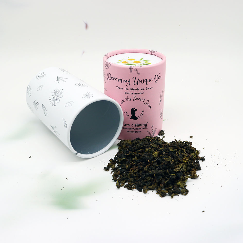 Amostra grátis de recipiente de chá biologicamente correto, tubo de papel artesanal de qualidade alimentar, embalagem de tubo de café e chá de papel kraft personalizado