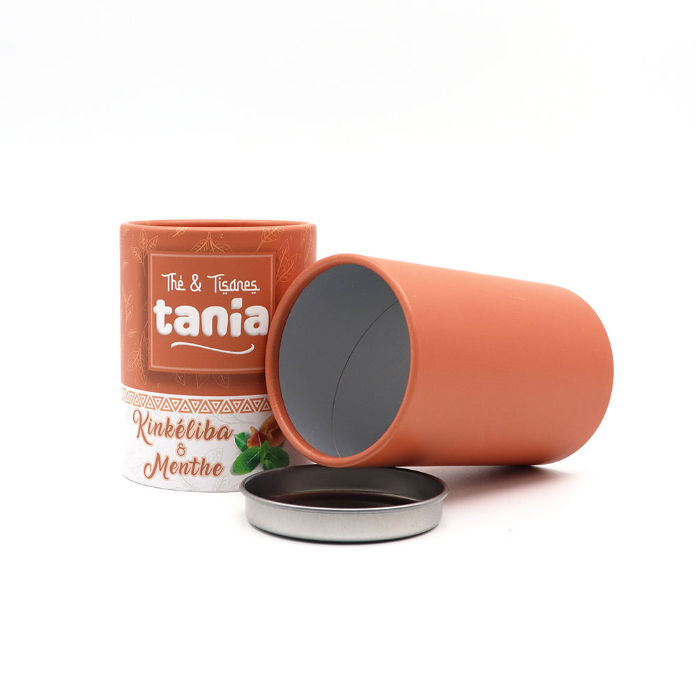 Tubo de papel biodegradável da caixa do cilindro do pó do cogumelo do colágeno do produto comestível da folha de alumínio para biscoitos da especiaria