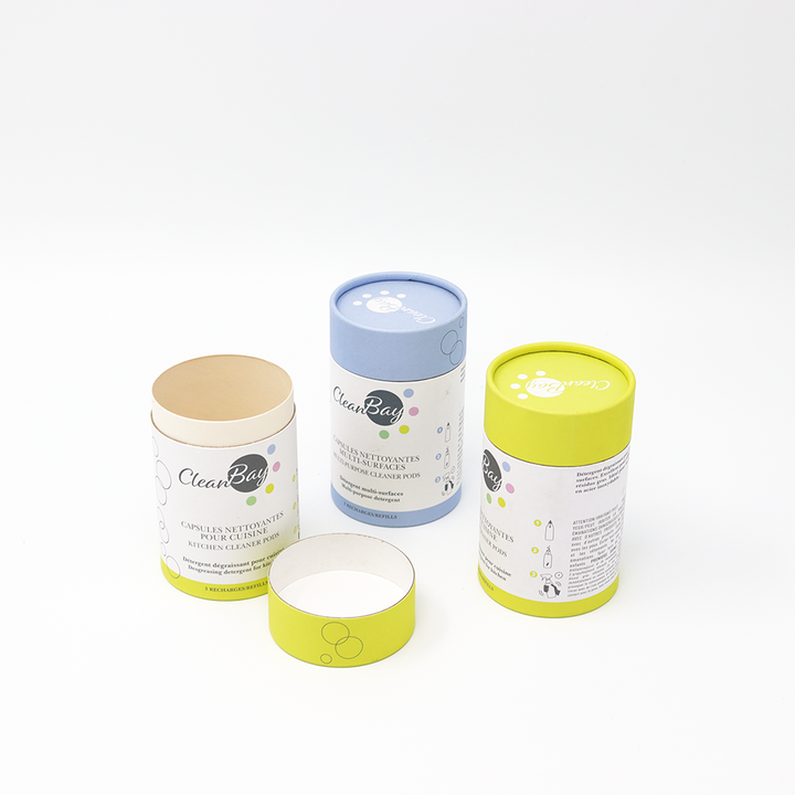 Tubo de papel feito sob encomenda amigável da caixa do cilindro do cartão do limpador de Eco que empacota para o detergente de múltiplos propósitos de Windows das mobílias