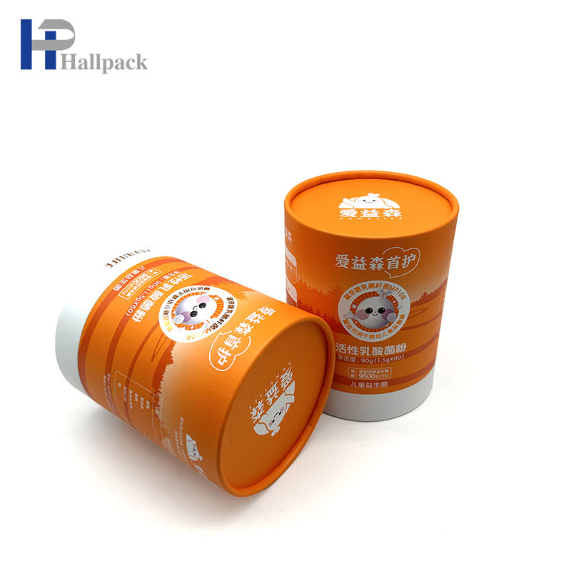 Embalagem redonda de papelão com tubo de papel Kraft Eco para uso artesanal de cosméticos com manuseio de impressão em relevo e desaparecimento