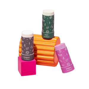 Embalagem de papel biodegradável de alta qualidade, bálsamo labial, desodorante, tubo de papel push up, caixa redonda, embalagem de papelão