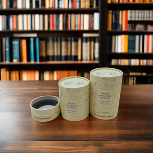 Caixa de embalagem de cilindro impresso de grau alimentício, logotipo rígido personalizado, café, chá, papelão redondo, tubos de papel artesanal