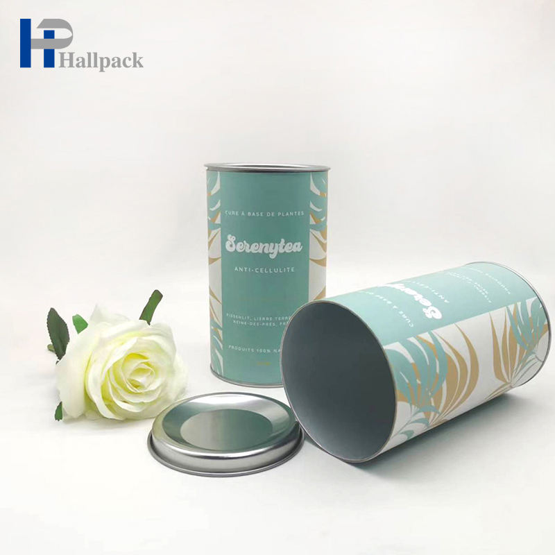 Tubo de papel redondo do papel de chá que empacota o tubo de papel de colocação em latas do alimento das latas com tampa do metal