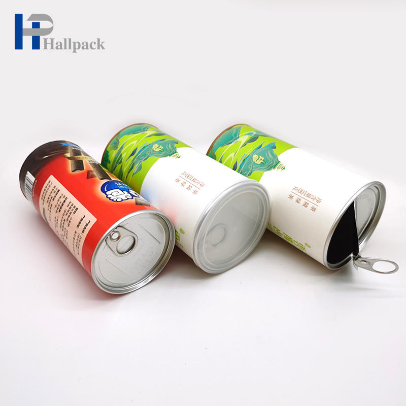 Embalagem fácil do tubo de papel do selo do metal da tração do tubo de papel do produto comestível
