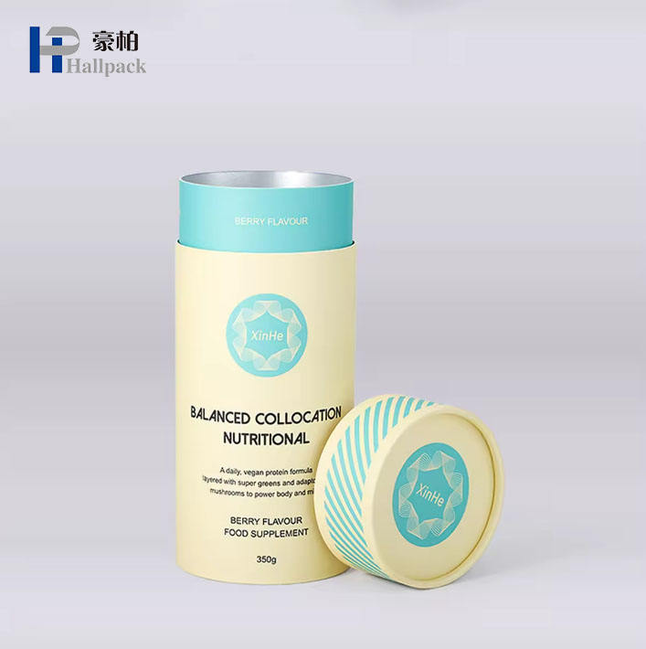 Embalagem de tubo de papel Recipiente de cilindro de papelão de qualidade alimentar para embalagem de caixa redonda de chá