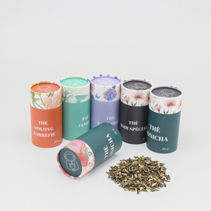 Embalagem de tubo de papel para o logotipo de papel de papel de pátio de chá solto disponível