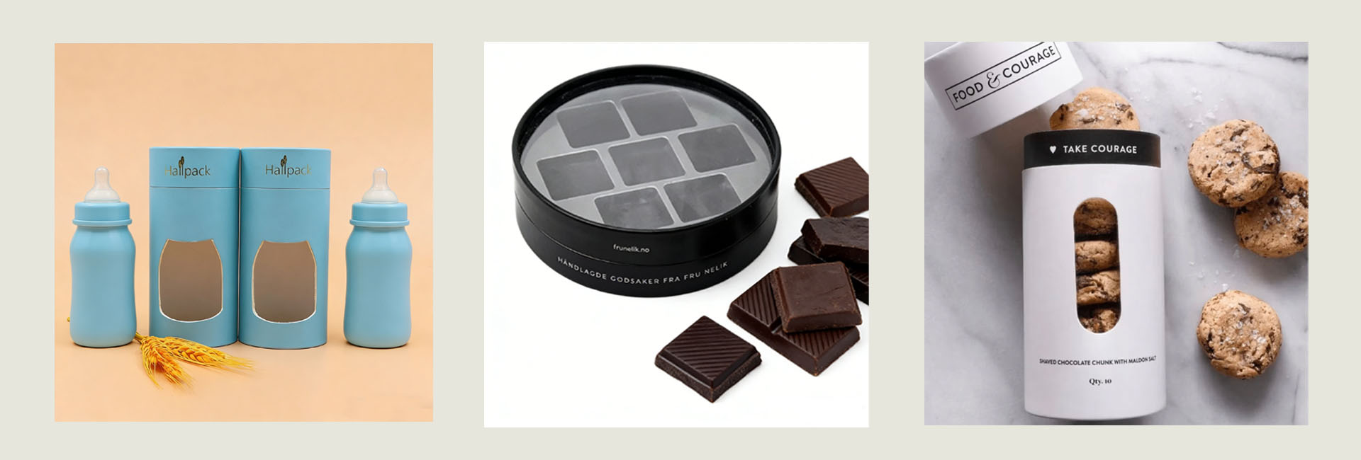 Embalagem de tubo de papel com janela