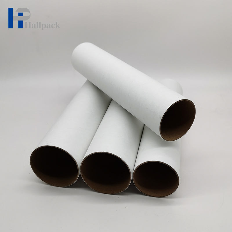 Tubo de papelão para envio, embalagem de cartaz, tubo redondo, caixa branca, tubo kraft