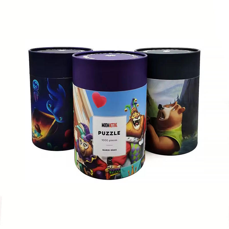 Blocos de construção quebra-cabeça tubo de papel embalagem artesanato caixa de cilindro de papelão para brinquedo