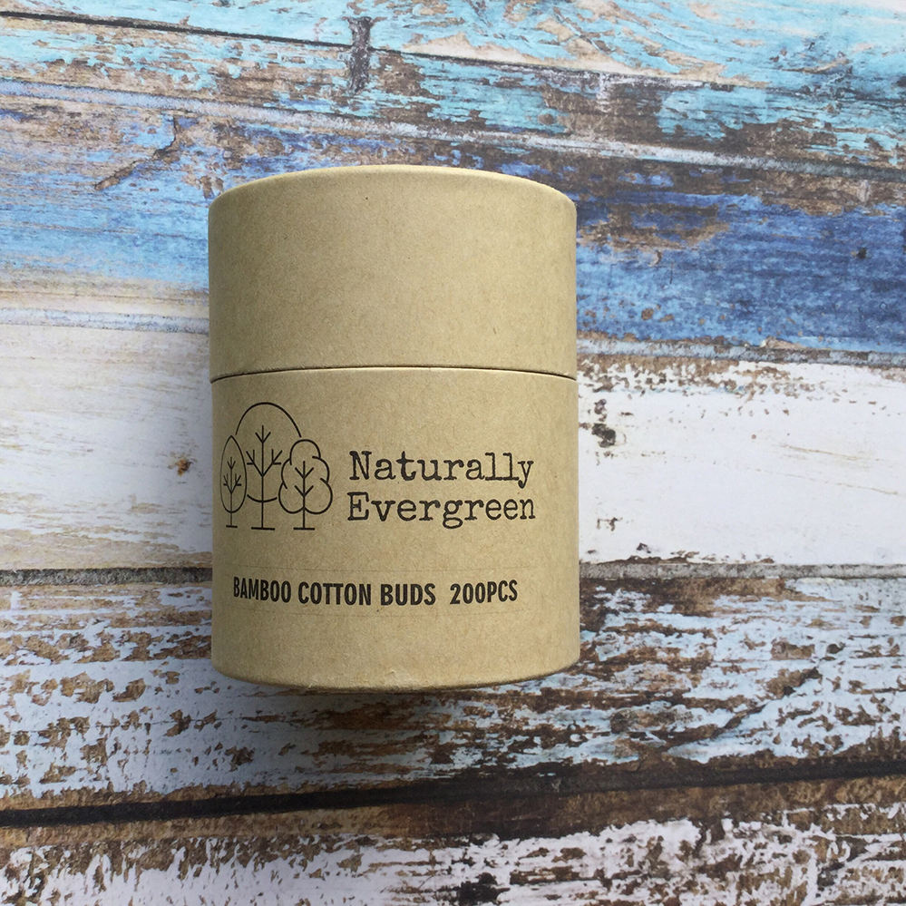 Pacote redondo da caixa do tubo empacotado cartão cosmético feito sob encomenda biodegradável para botões de algodão de bambu