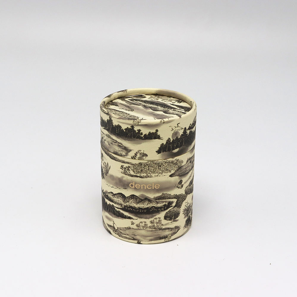 Cilindro de papel ecológico personalizado, caixa de tubo de papel para embalagem de chá/ervas/café/lanches/embalagens de alimentos