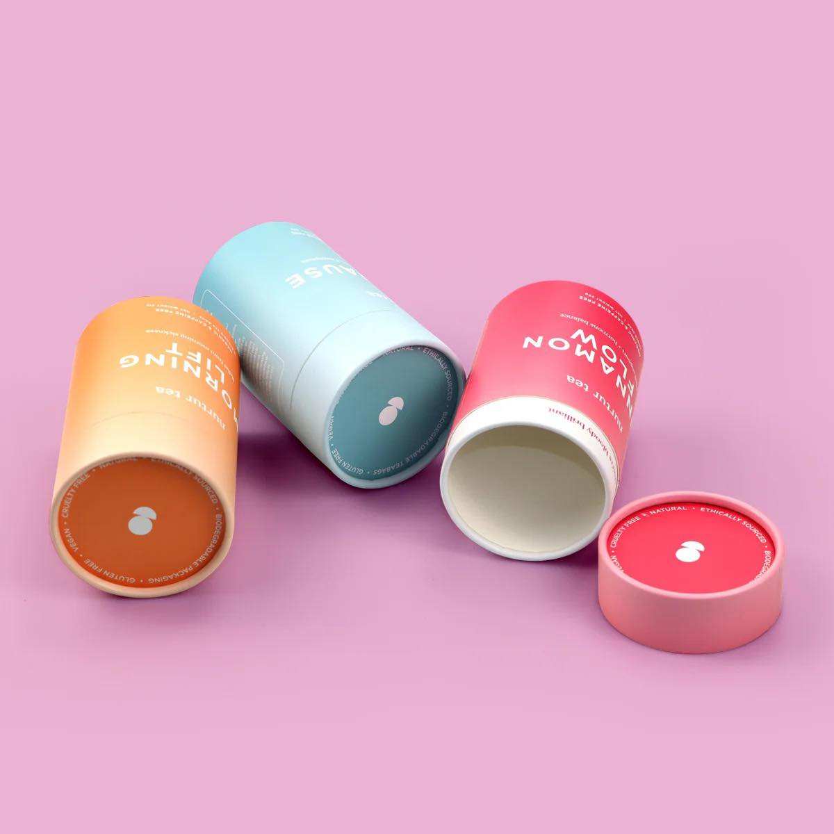 Eco amigável papelão solto chá café feijão cilindro redondo caixa de embalagem de grau alimentício papel à prova de umidade tubo de papel kraft