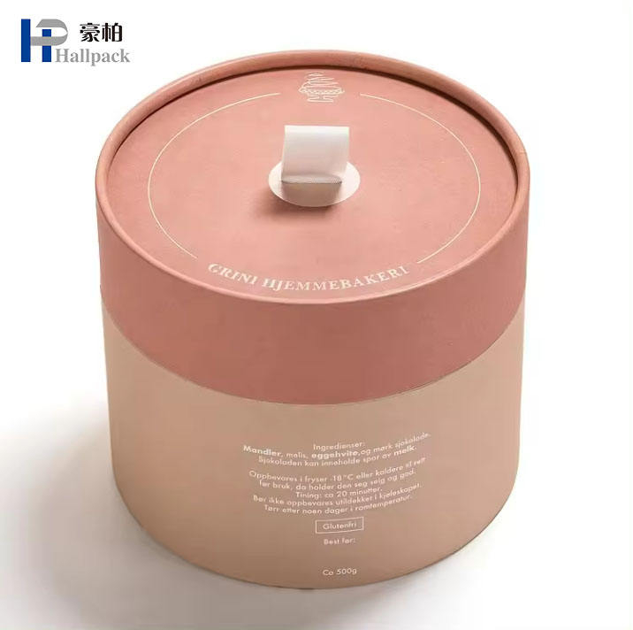 Amostra grátis novo material rosa doce skincare cilindro cosmético caixa de embalagem redonda recipiente papelão prink tubo de papel cosmético