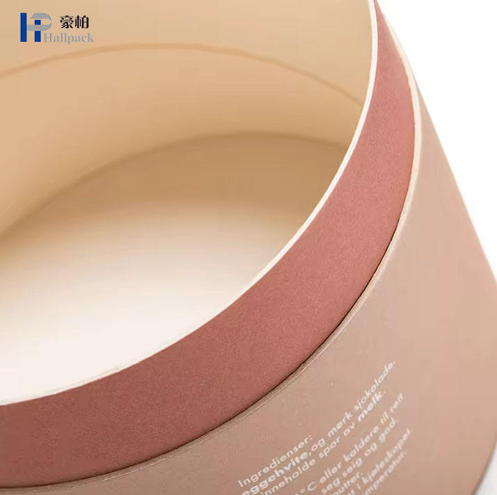 Amostra grátis novo material rosa doce skincare cilindro cosmético caixa de embalagem redonda recipiente papelão prink tubo de papel cosmético