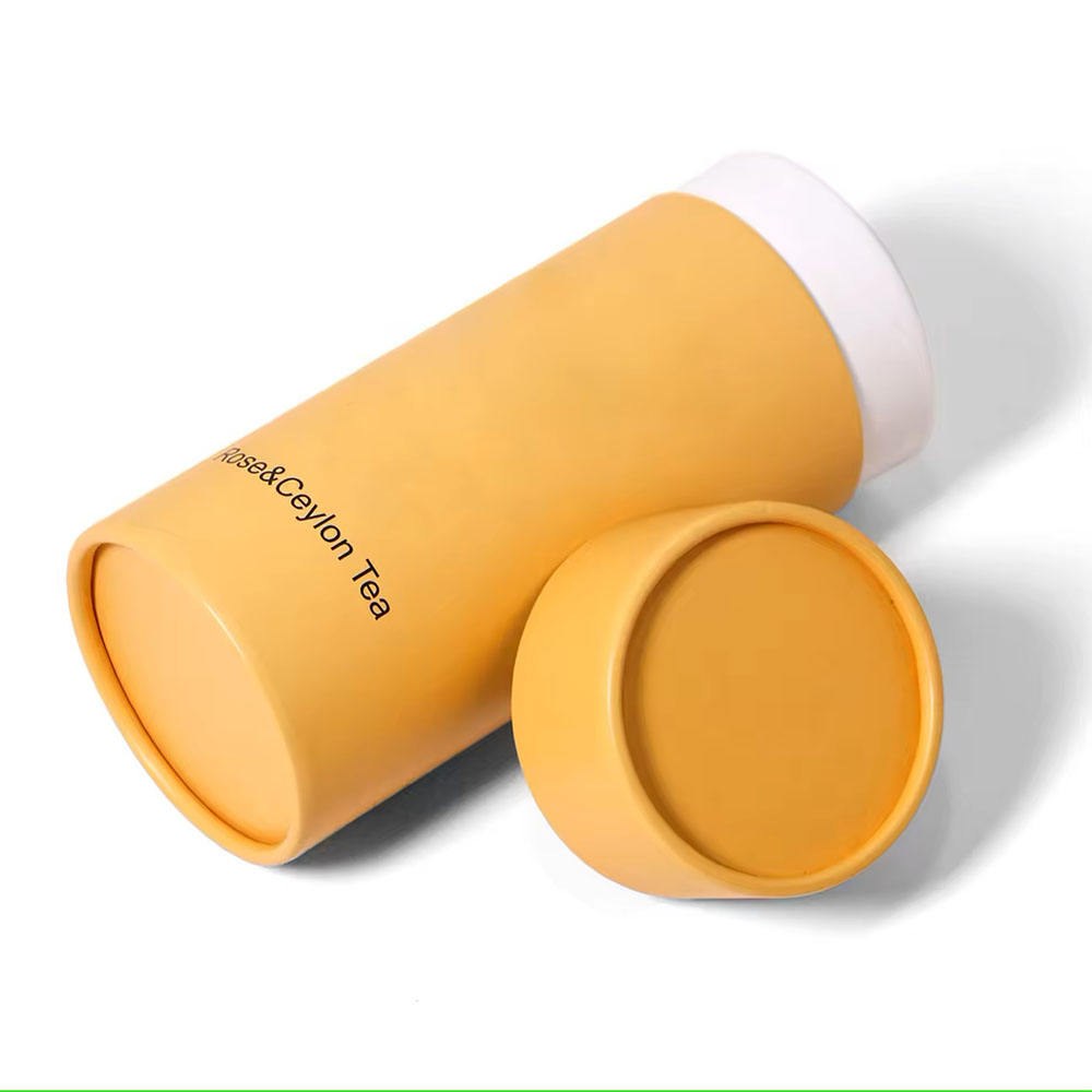 Caixa de embalagem de cilindro de tubo redondo de papelão para alimentos cosméticos, chá e café, atacado de fábrica
