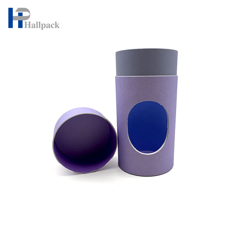 Eco personalizado artesanato tubos de papel recipiente redondo papelão cachecol roupa interior cilindro tubo de papel embalagem com janela