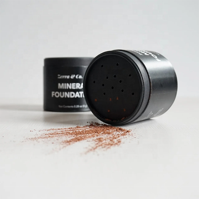 100% recipiente de papel cosmético reciclado, pó de sobrancelha, blush, recipiente de pó, tubo de papel de embalagem para pó solto