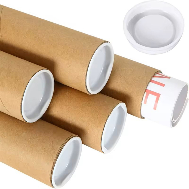Tamanho personalizado de fábrica, capa de plástico, cartaz, papel de parede, papel kraft, tubo de embalagem, tubo de papel
