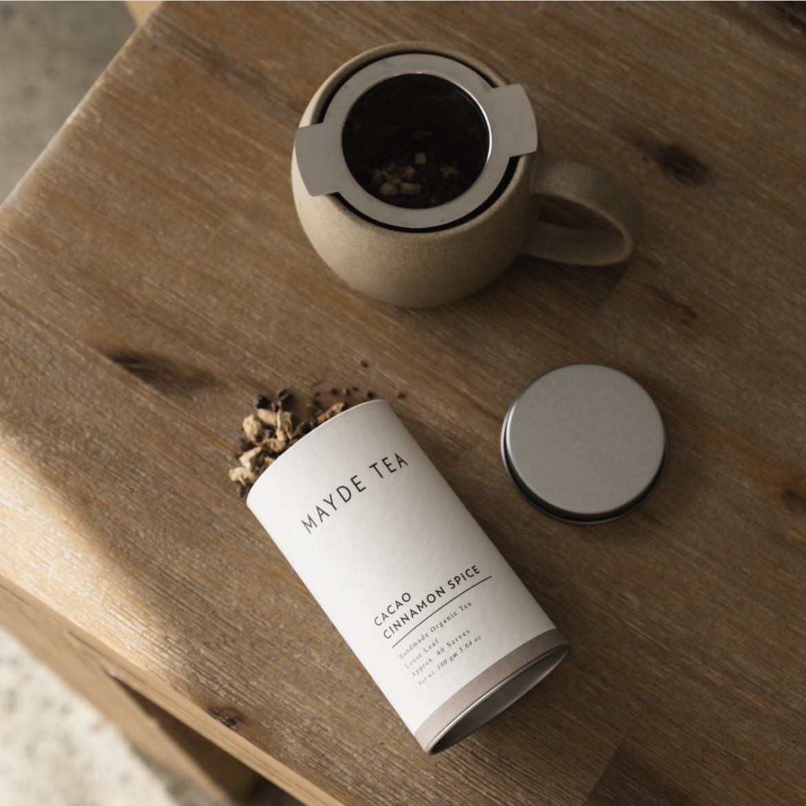 Cilindro biodegradável com impressão personalizada, alimentos com tampa de ferro, sacos de vasilha de chá premium, embalagem de caixa de tubo para pacote de chá solto