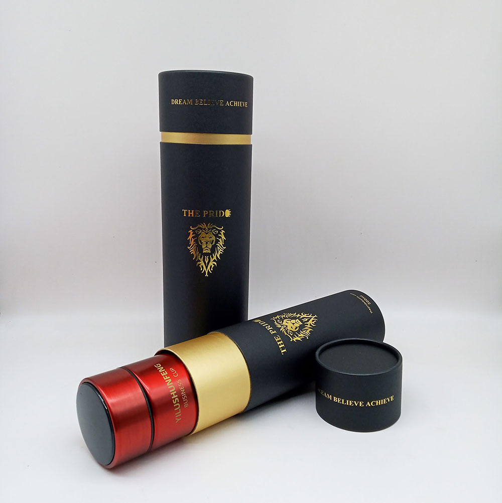 Materiais reciclados biodegradáveis ​​do tubo de papel do cilindro do cartão de Kraft carimbaram a cópia para o empacotamento do presente da garrafa térmica da vela &