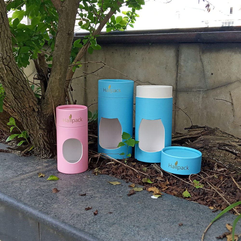 Caixas biodegradáveis ​​do cilindro da janela da vela do tecido de Kraft da vela de empacotamento do tubo de papel vazio redondo feito sob encomenda