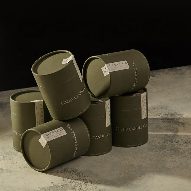 100% plástico livre de papelão biodegradável personalizado embalagem caixa de tubo redondo para envoltório de vela tubo de papel de alta qualidade