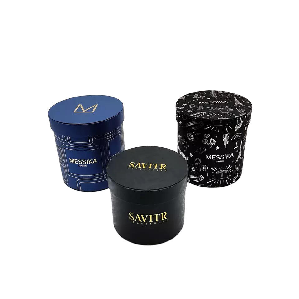 Personalize o conjunto preservado camurça rosa caixas de embalagem papelão para flor biodegradável rígida forma redonda papel flor caixa de presente