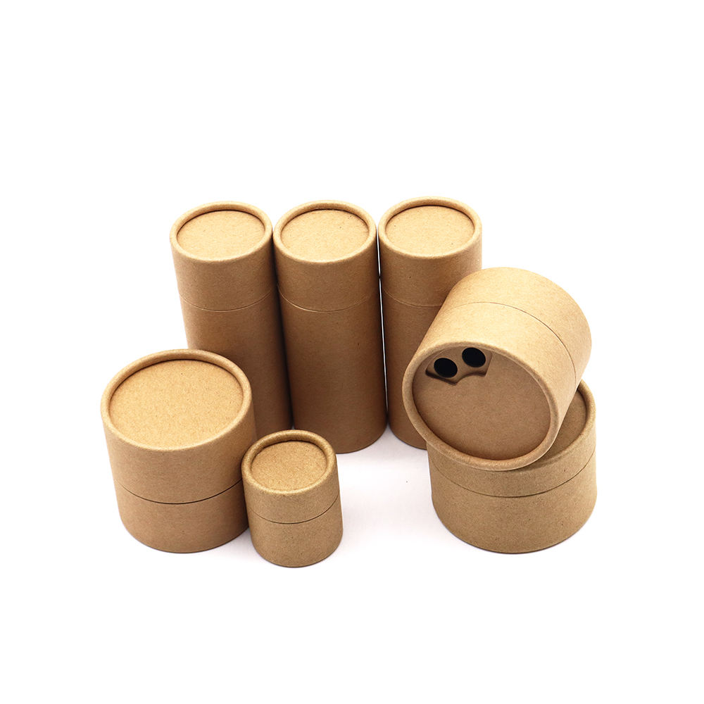 Tubo de cilindro redondo de papelão ecológico de papel Kraft personalizado com tubo de papel agitador superior Embalagem de pó para recipiente de sal e especiarias
