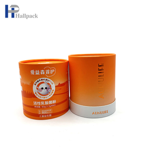 Embalagem redonda de papelão com tubo de papel Kraft Eco para uso artesanal de cosméticos com manuseio de impressão em relevo e desaparecimento