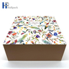 Caixa de papel de presente de papelão ecológica com logotipo personalizado por atacado com fita