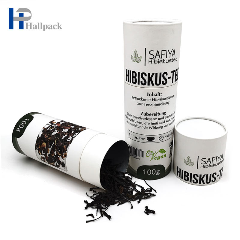 Etiqueta personalizada, tubo de papel, chá, comida, tubo de papel, embalagem