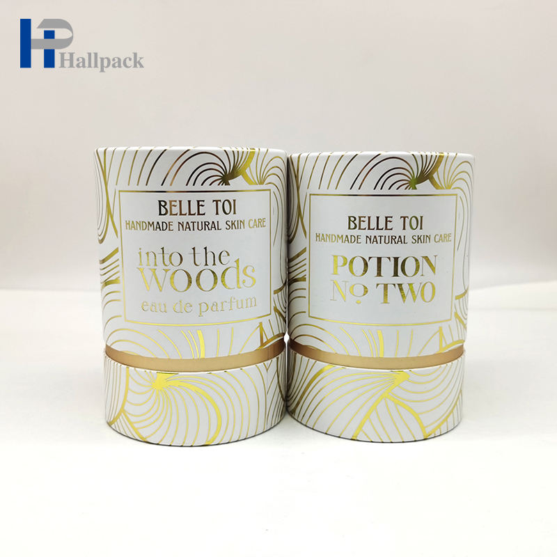 Embalagem de papel redonda personalizada com design de cintura nua por atacado tubo de papel Kraft