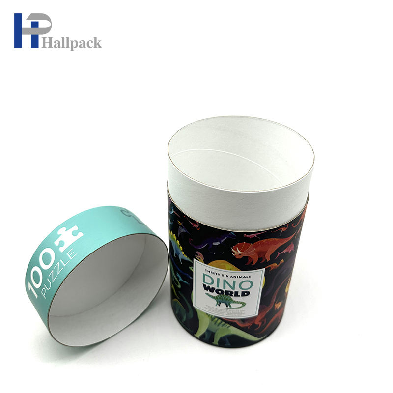 Embalagem de tubo de papel de cilindro de quebra-cabeça reciclável com logotipo de tamanho personalizado por atacado