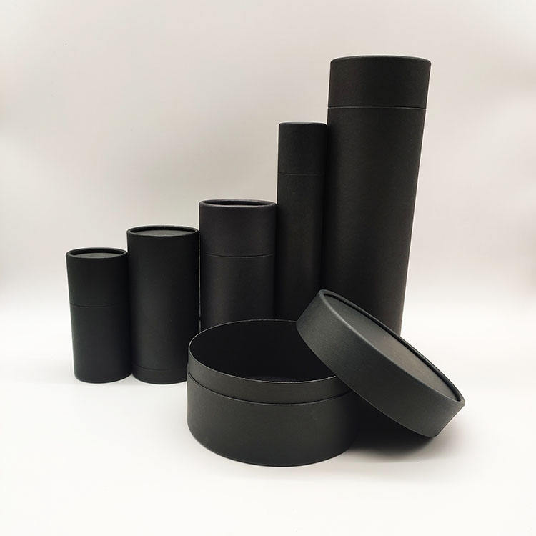 Cartão de cilindro de papel biodegradável redondo forte para embalagem de tubo redondo de vela com estampagem e manuseio de impressão de desaparecimento