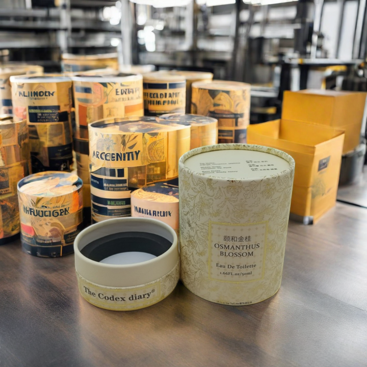 Caixa de embalagem de cilindro impresso de grau alimentício, logotipo rígido personalizado, café, chá, papelão redondo, tubos de papel artesanal