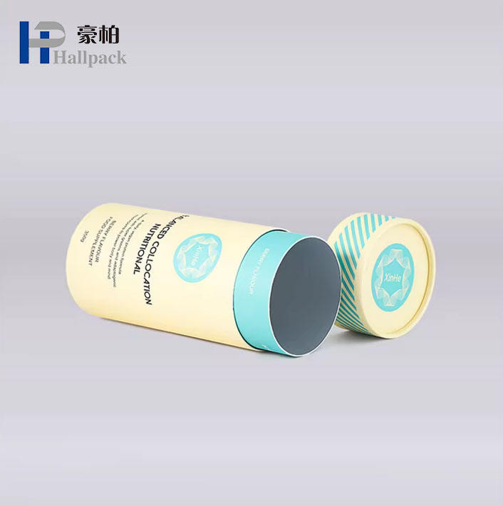 Embalagem de tubo de papel Recipiente de cilindro de papelão de qualidade alimentar para embalagem de caixa redonda de chá