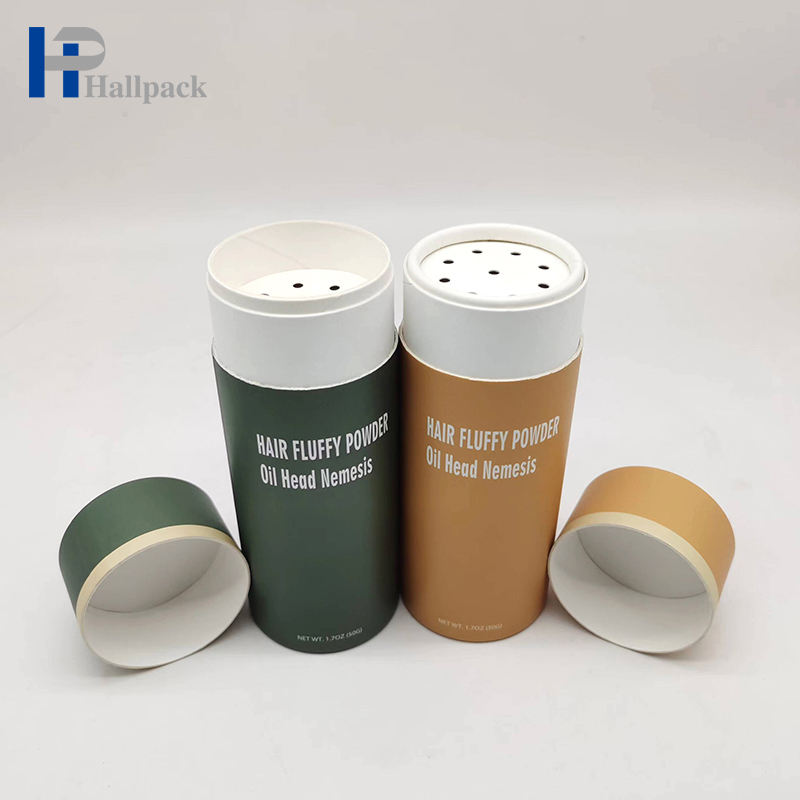 Personalize o tubo de papel do abanador do recipiente cosmético do cilindro da peneira colorida biodegradável