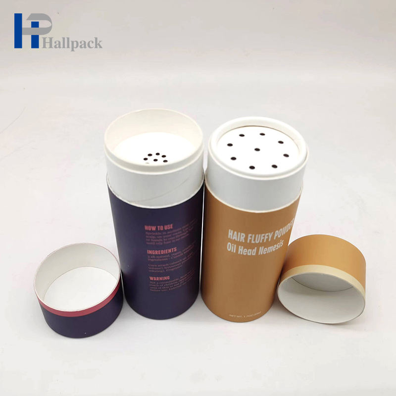 Personalize o tubo de papel do abanador do recipiente cosmético do cilindro da peneira colorida biodegradável