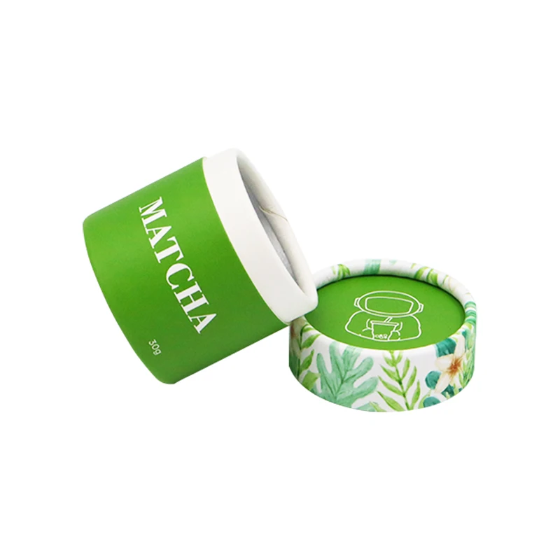Embalagem de tubo de papel personalizada para matcha pó de pó 30g