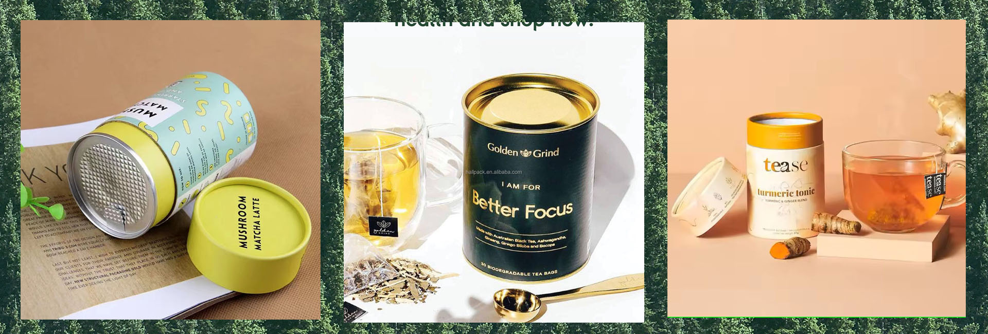 ch&aacute; de embalagem de tubo de papel