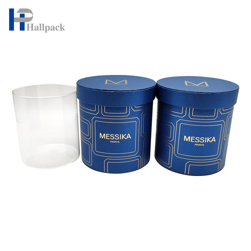 Embalagem cosmética de papel azul do tubo feito sob encomenda da caixa de papel de embalagem