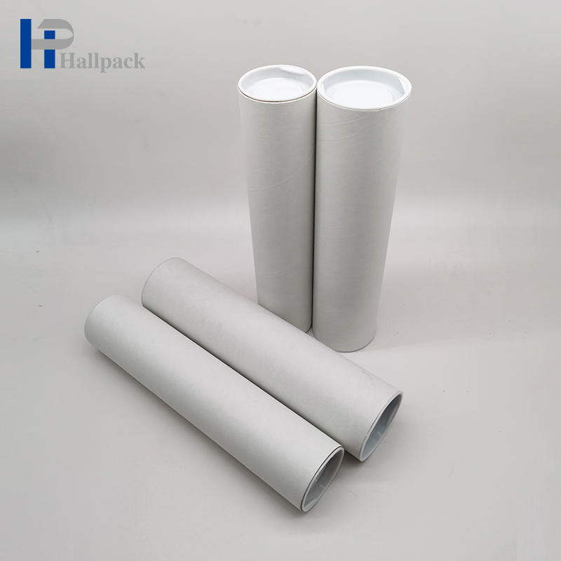 Tubo de papelão para envio, embalagem de cartaz, tubo redondo, caixa branca, tubo kraft