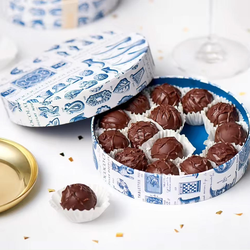 Tubo de papel de cilindro de papelão personalizado para uso de bolo de chocolate Embalagem de tubo de papel de qualidade alimentar