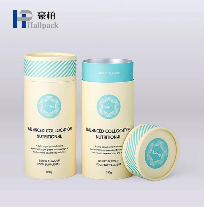 Cilindro com logotipo impresso personalizado por atacado, redondo, estanqueidade ao ar, chá, chocolate, tubo de papel, embalagem