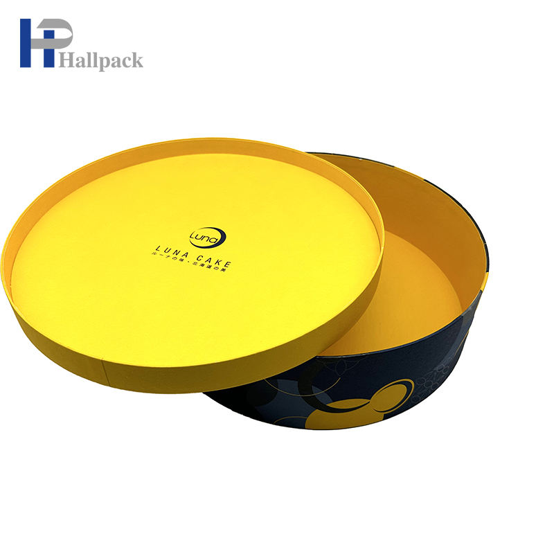 Embalagem de tubo de papel kraft reciclável para bolo, formato redondo, laminado em relevo, acabamento fosco brilhante, uso artesanal, impressões de logotipo personalizado